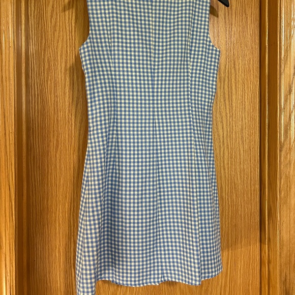 Blue Gingham Mini Dress - Size M - Picture 3 of 4